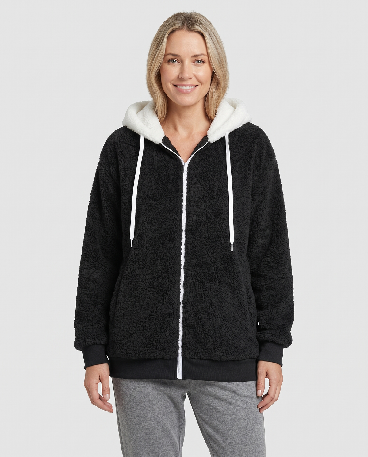 Mabel Women's Sherpa Fleece Jacket - Black