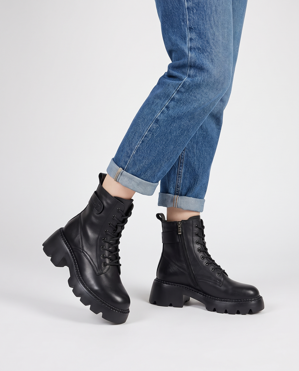 Maeve Women's Leather Heeled Ankle Boots - Black