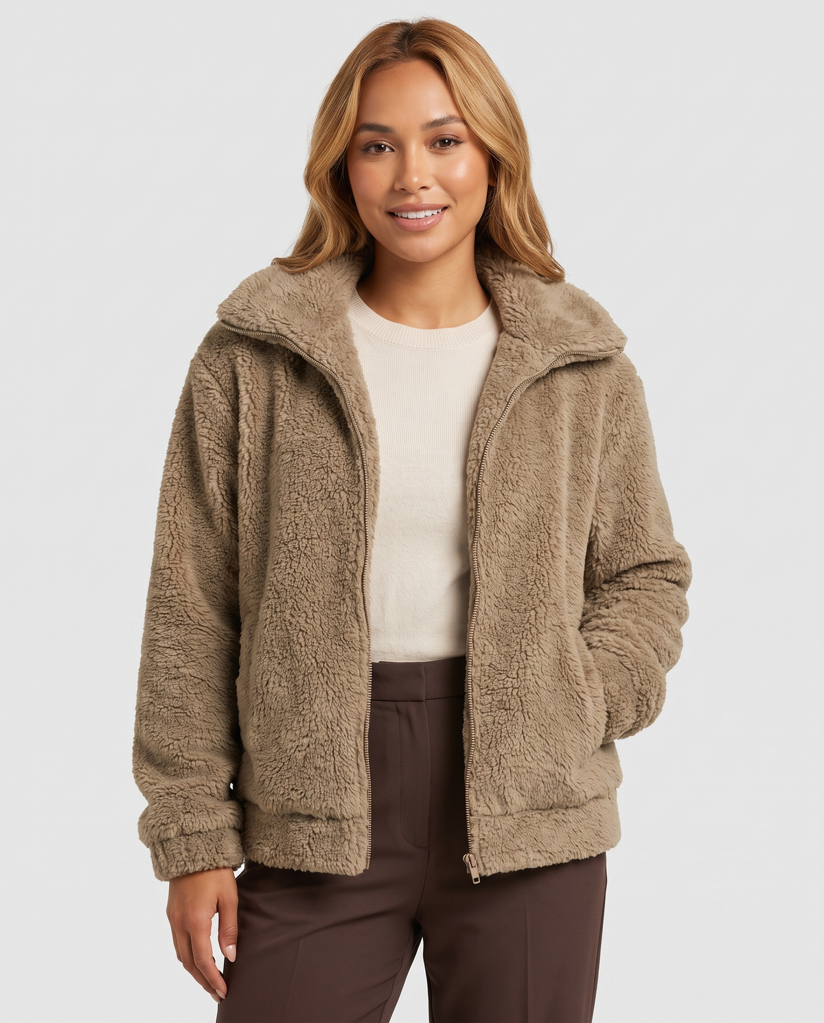 Maisie Women's Fleece Jacket - Khaki
