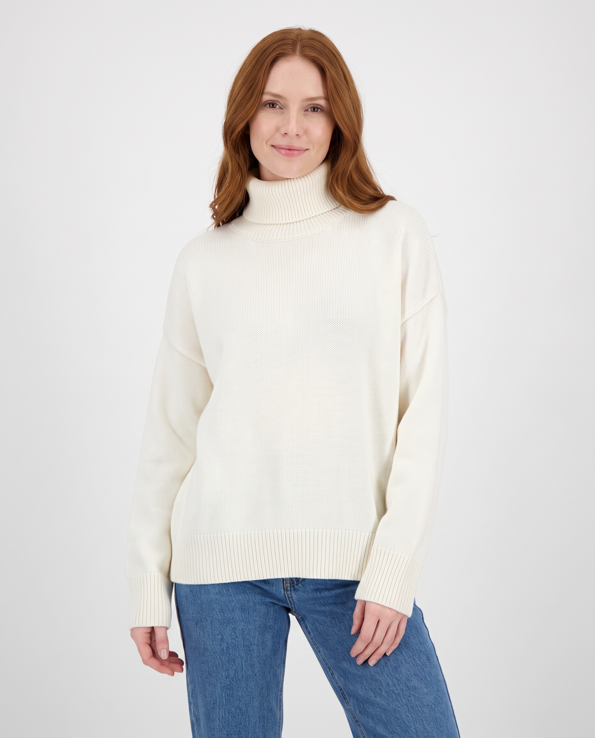 Marcia Women's Oversized Roll Neck Jumper in White