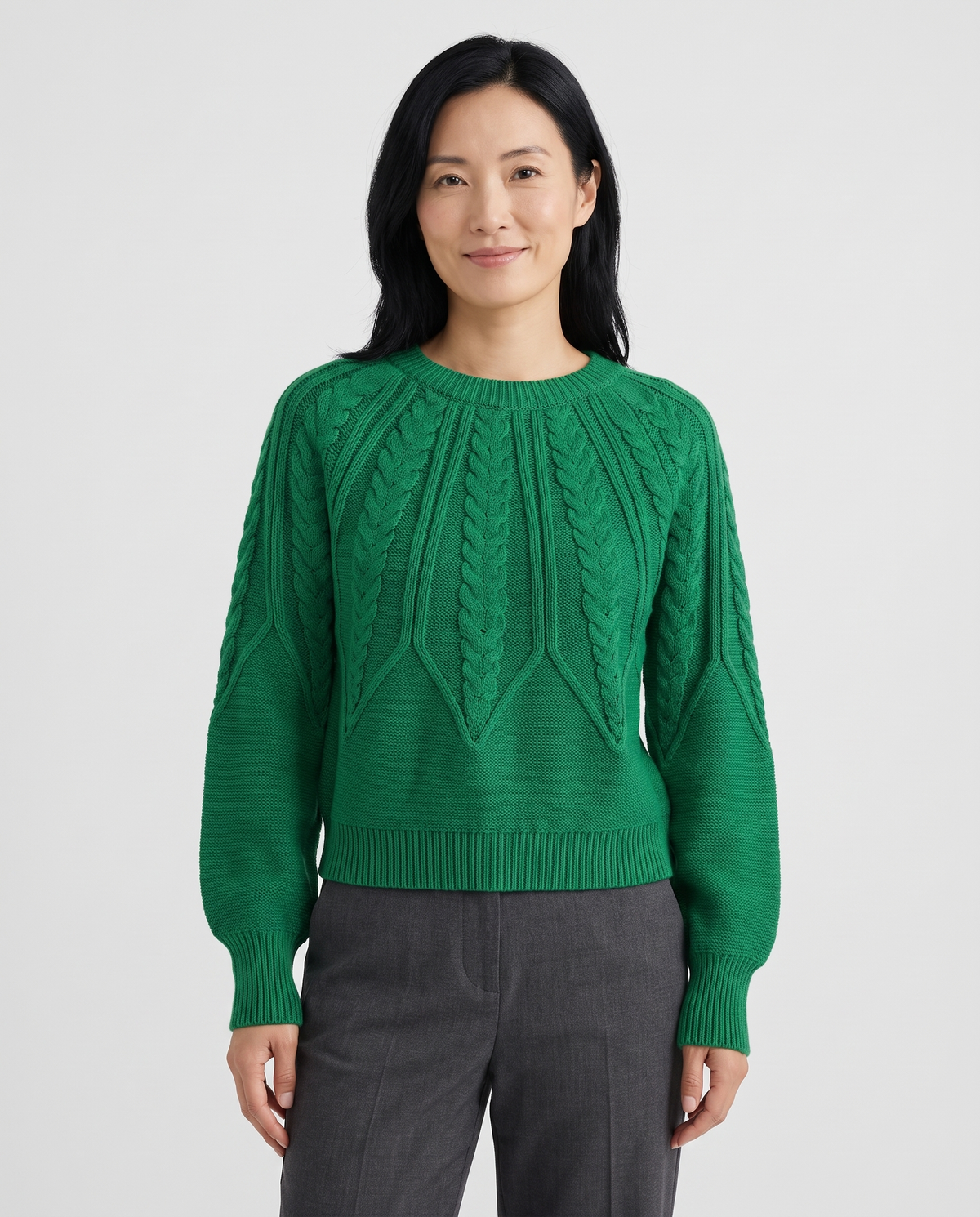 Marnie Women's Cable Knit Jumper - Green