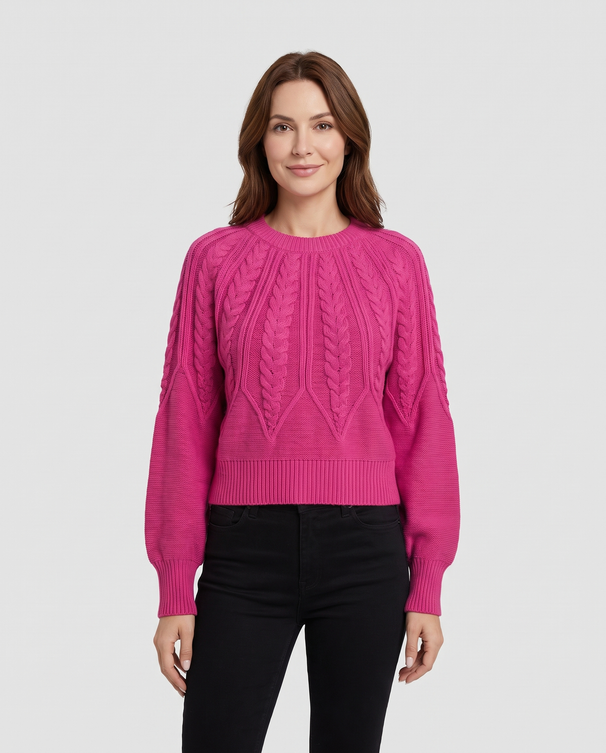 Marnie Women's Cable Knit Jumper - Pink