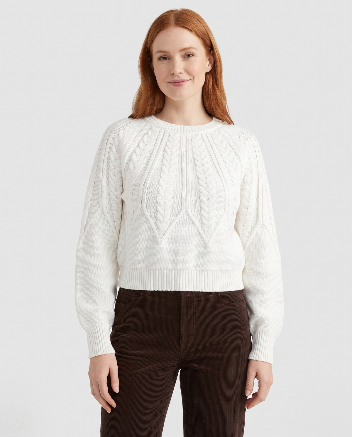 Marnie Women's Cable Knit Jumper - White