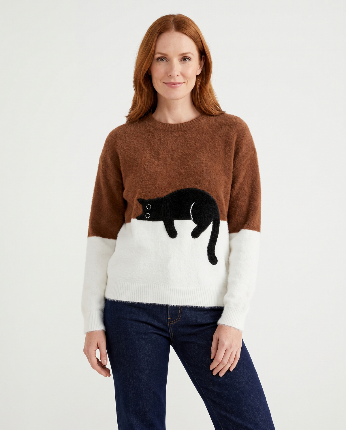 Millie Women's Knitted Jumper in Brown