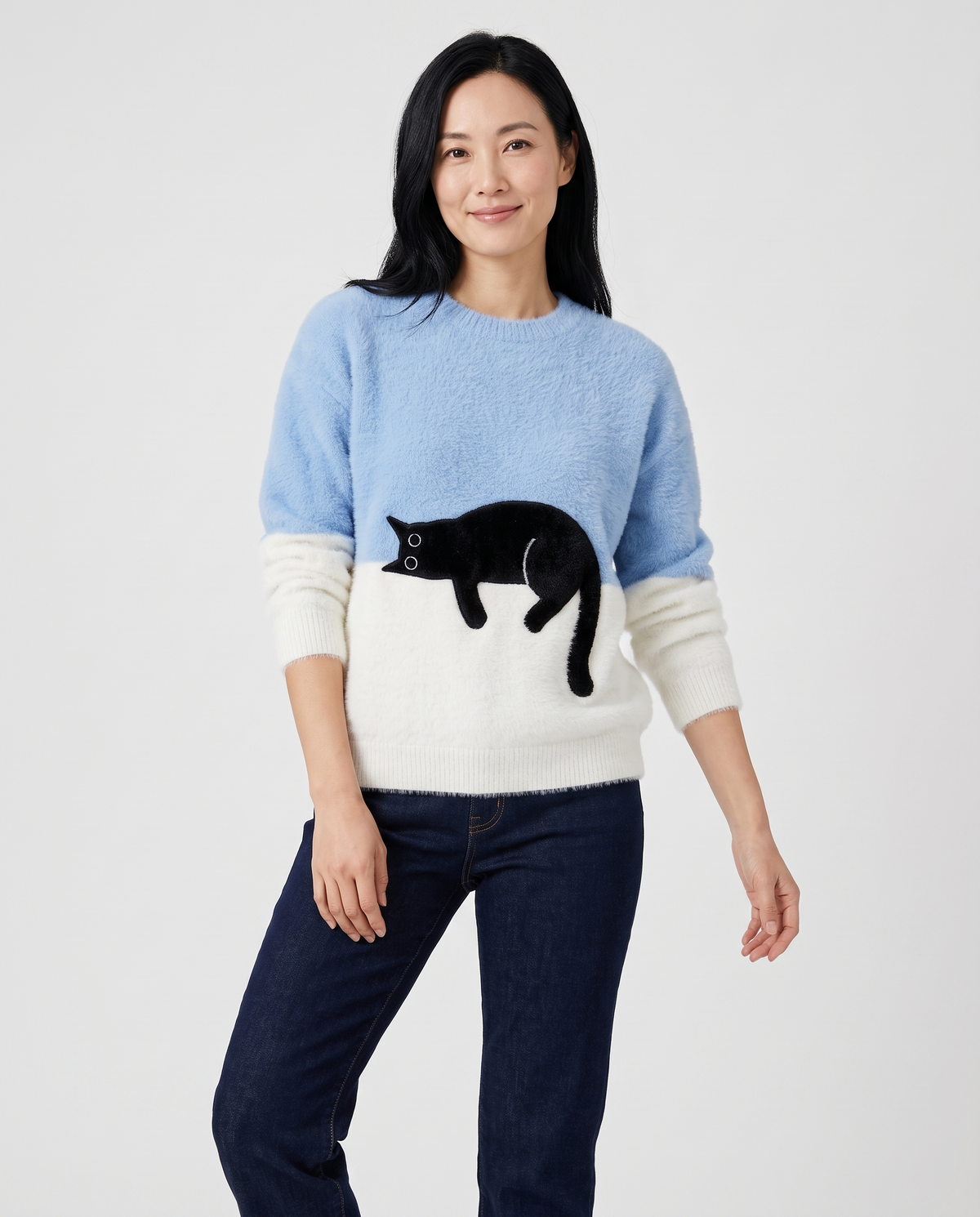 Millie Women's Knitted Jumper in Light Blue