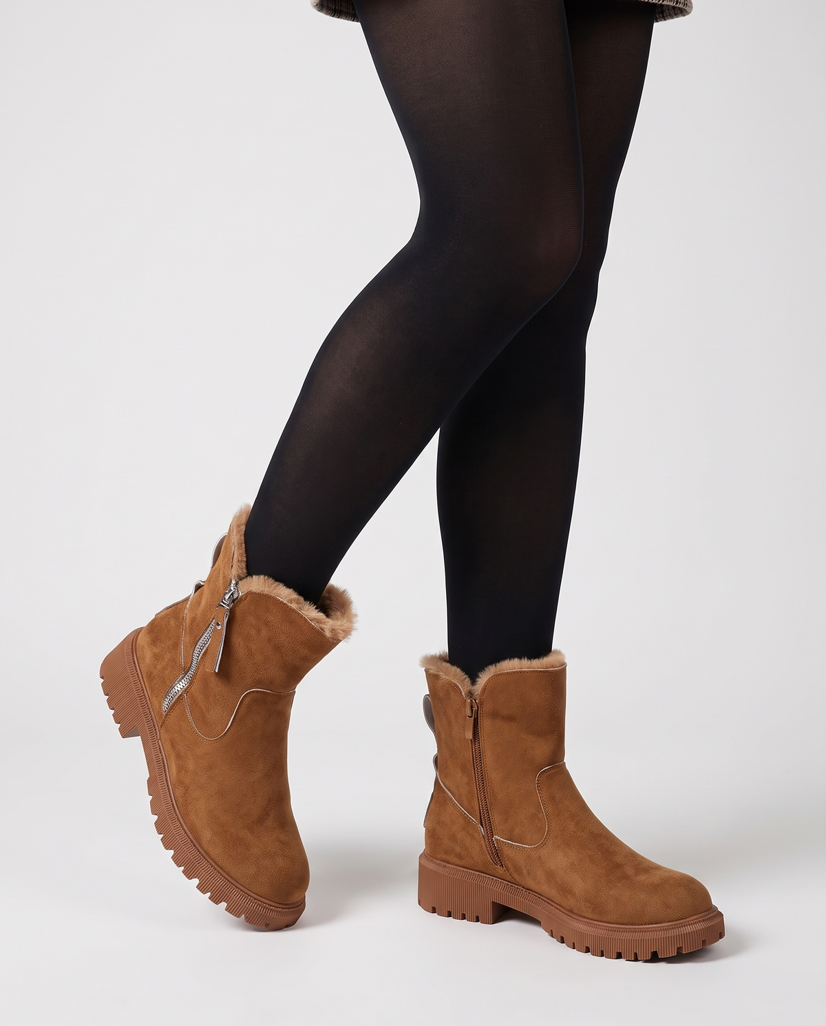 Nora Women's Suede Winter Ankle Boots - Brown