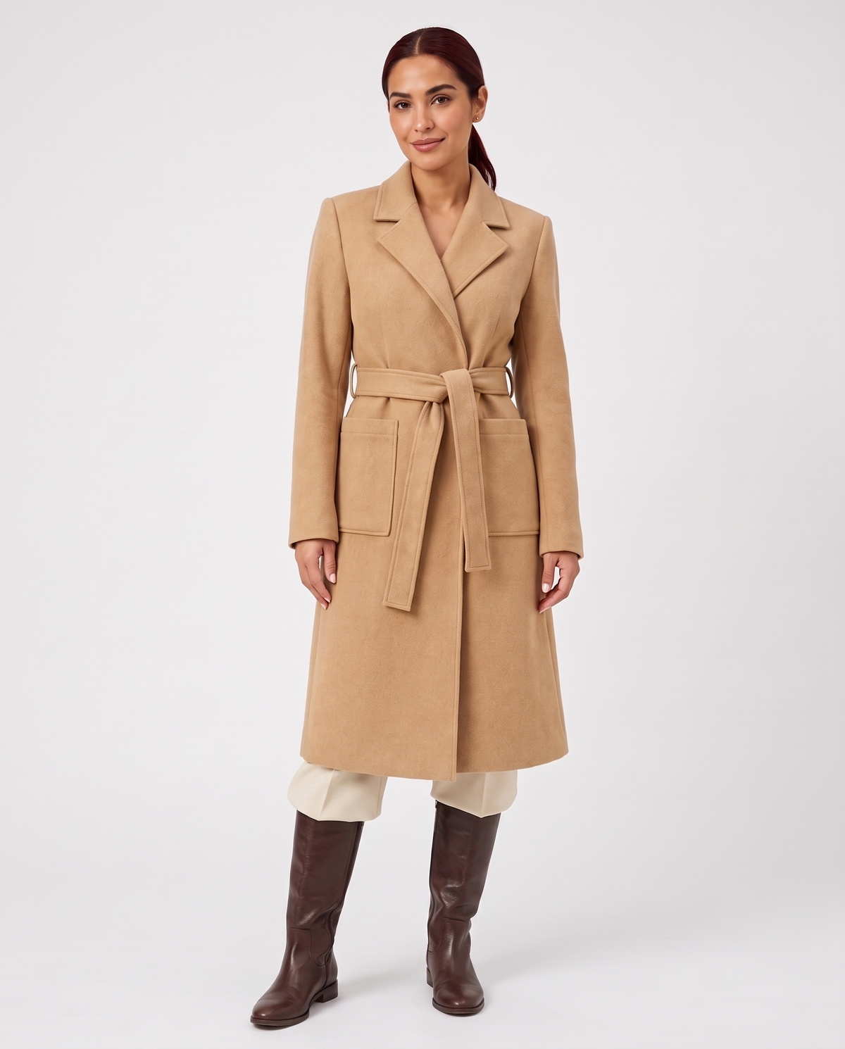 Orla Women's Wool Winter Coat - Khaki