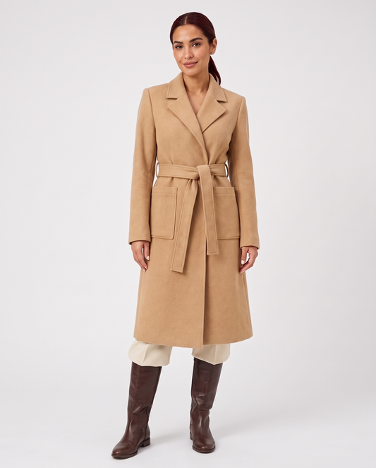 Orla Women's Wool Winter Coat - Khaki