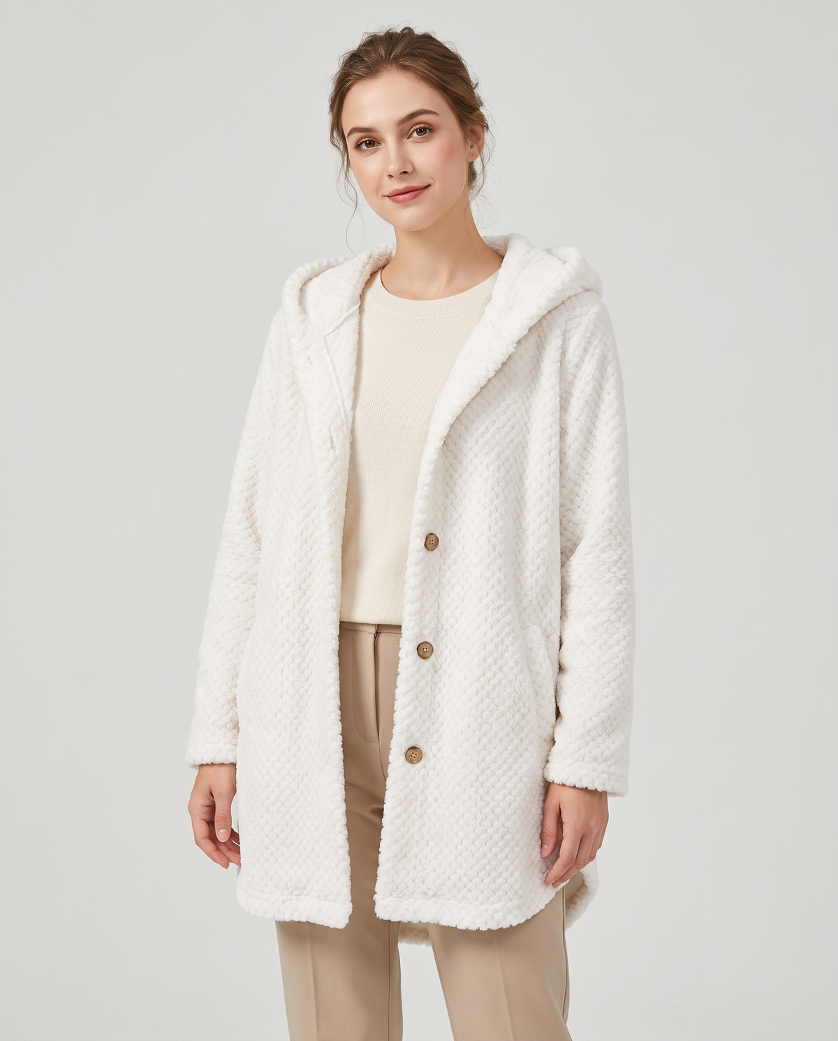 Poppy Women's Fleece Jacket - White