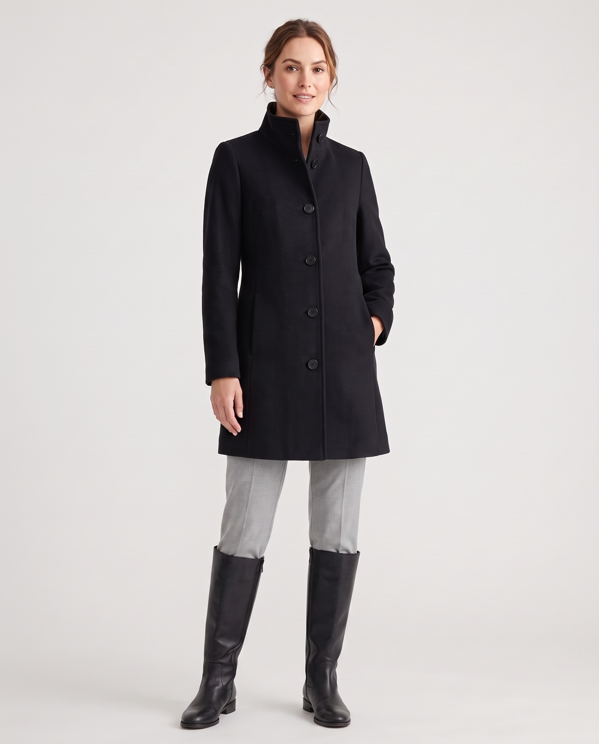 Rosie Women's Wool Winter Coat - Black