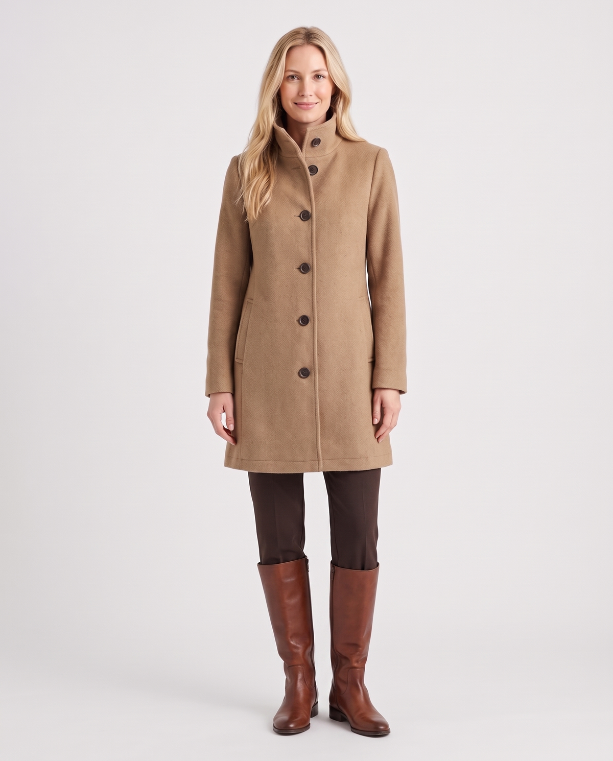 Rosie Women's Wool Winter Coat - Khaki