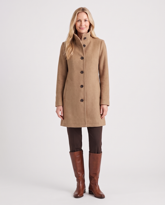 Rosie Women's Wool Winter Coat - Khaki