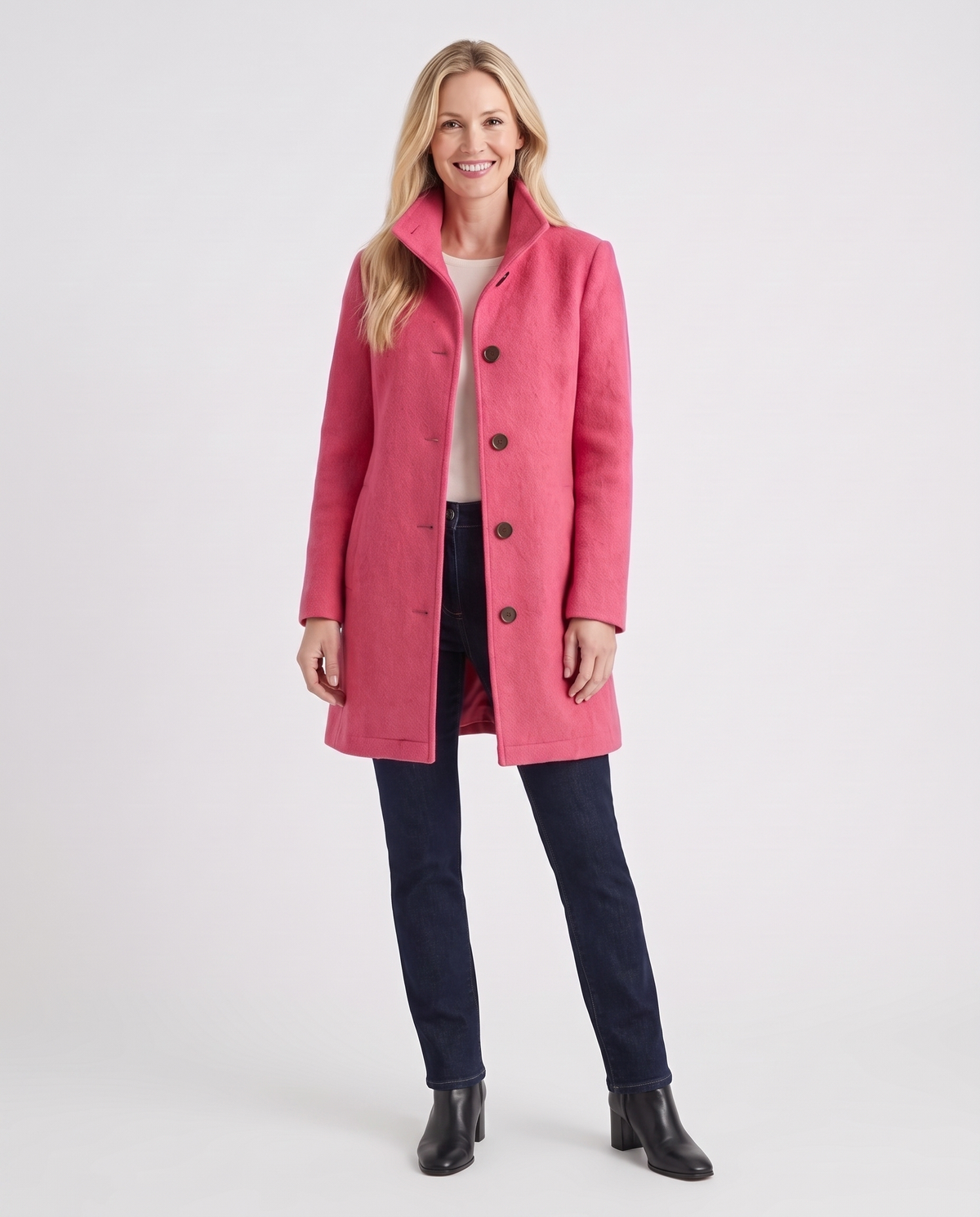 Rosie Women's Wool Winter Coat - Pink