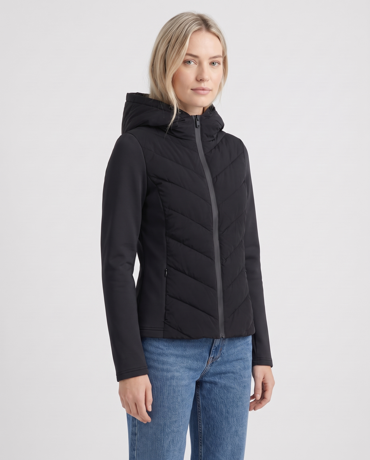 Sadie Women's Quilted Jacket - Black - three quarter view