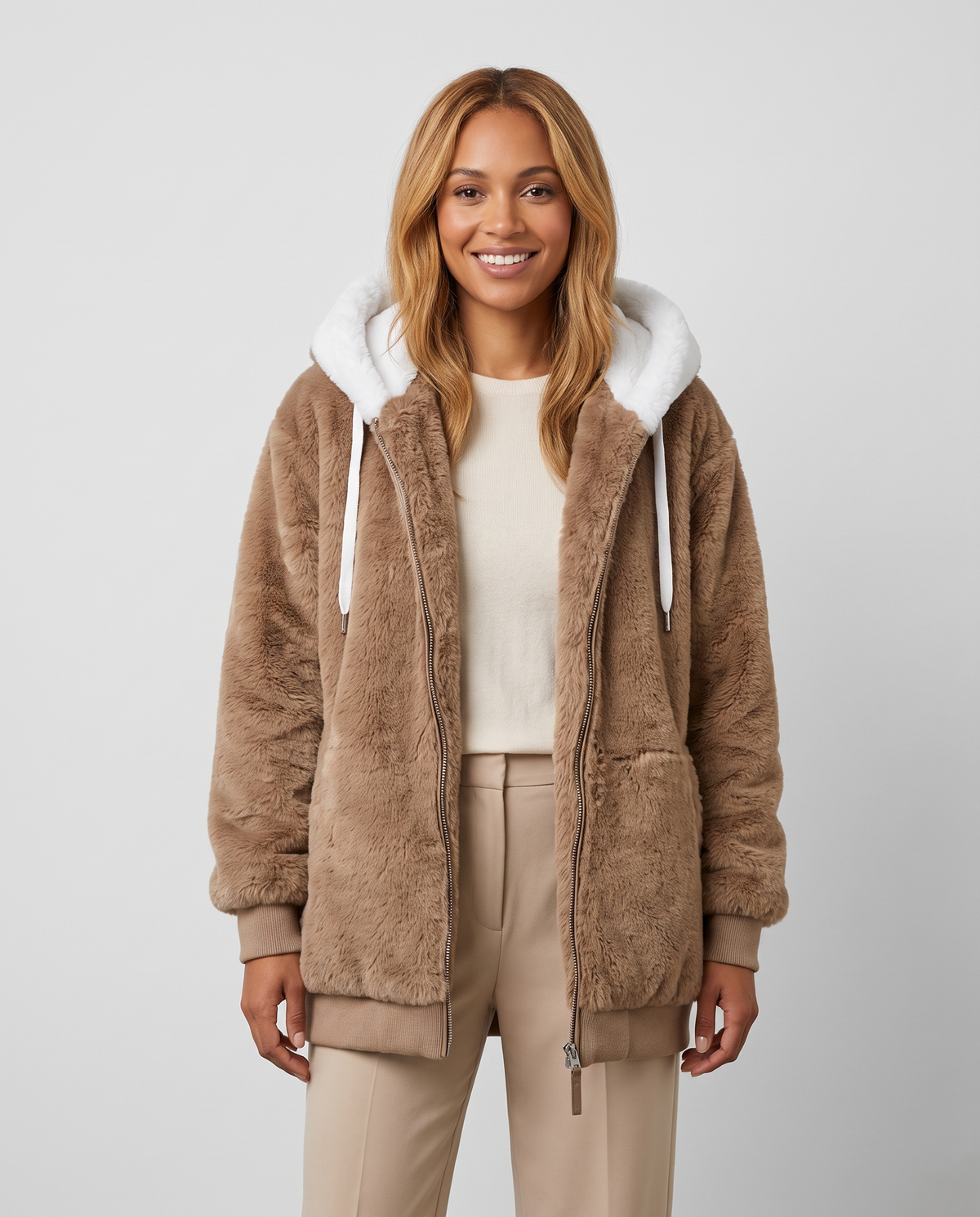 Sofia Women's Tailored Quilted Puffer Jacket - Brown