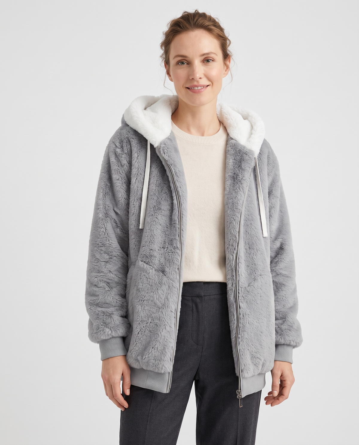 Sofia Women's Tailored Quilted Puffer Jacket - Gray