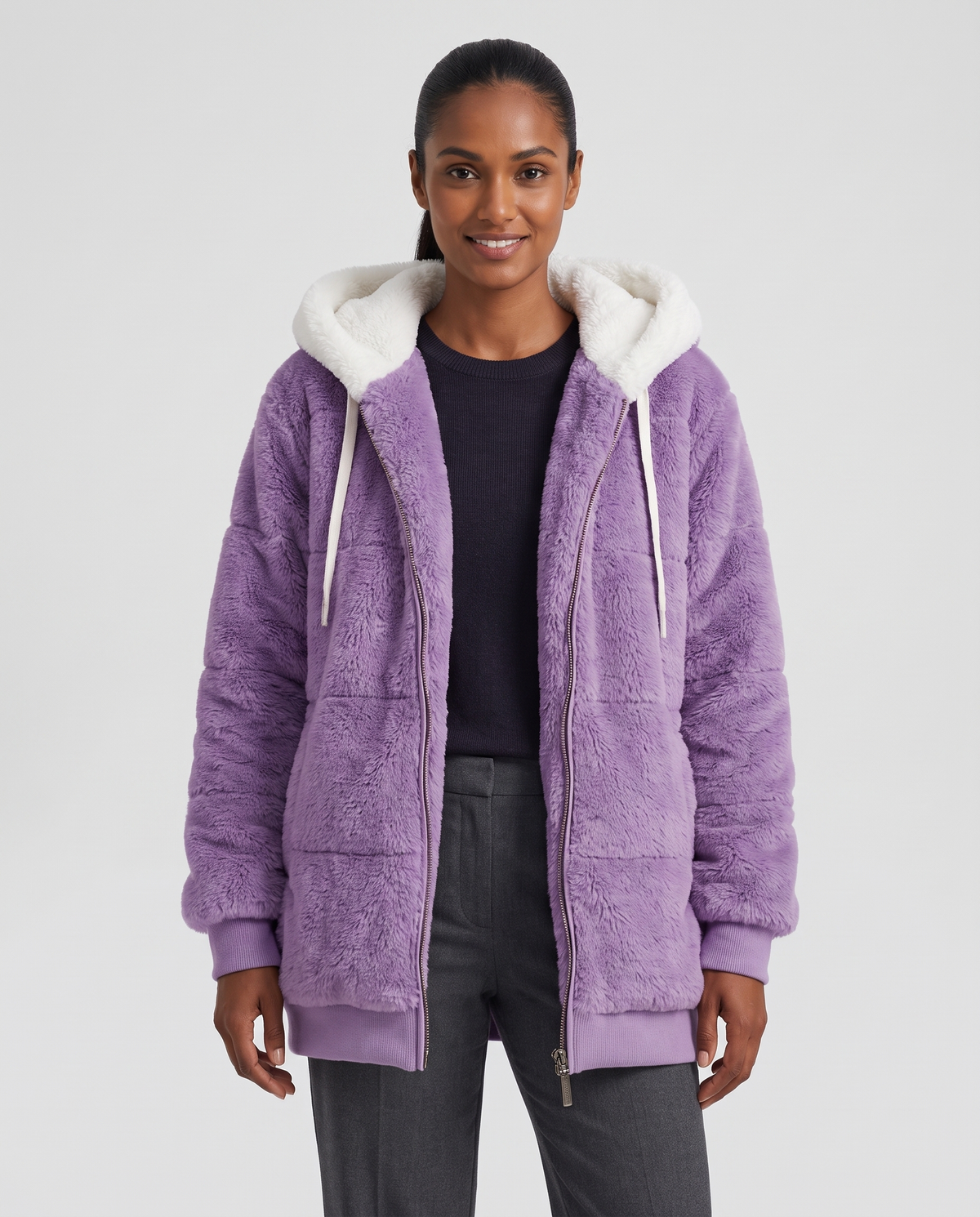 Sofia Women's Tailored Quilted Puffer Jacket - Purple