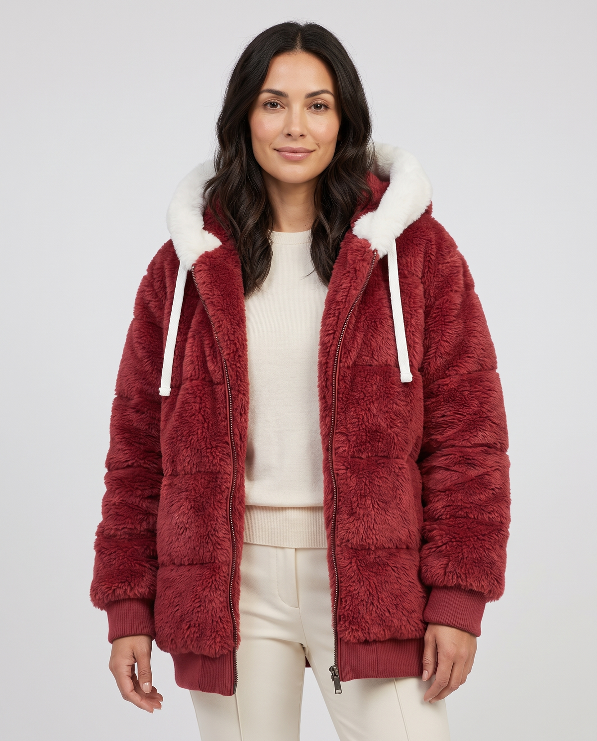 Sofia Women's Tailored Quilted Puffer Jacket - Red