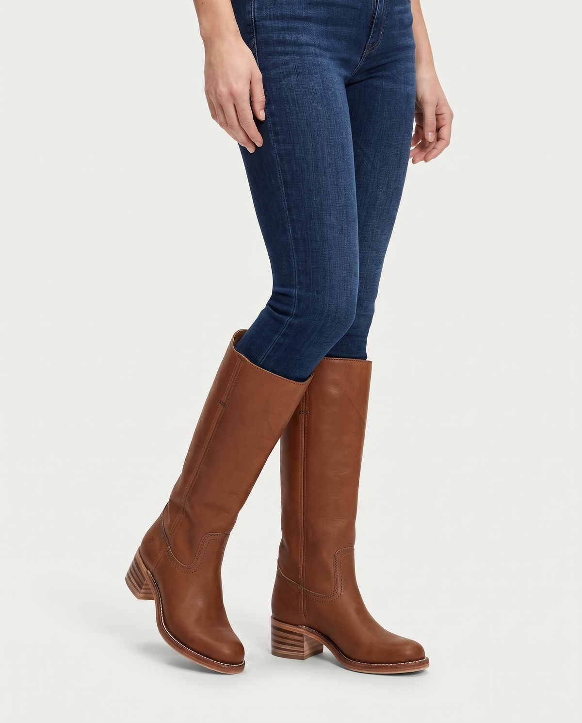 Tamsin Women's Leather Knee High Boots - Brown