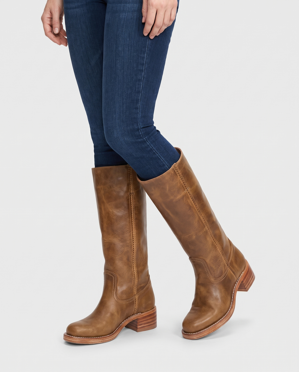 Tamsin Women's Leather Knee High Boots - Light Brown