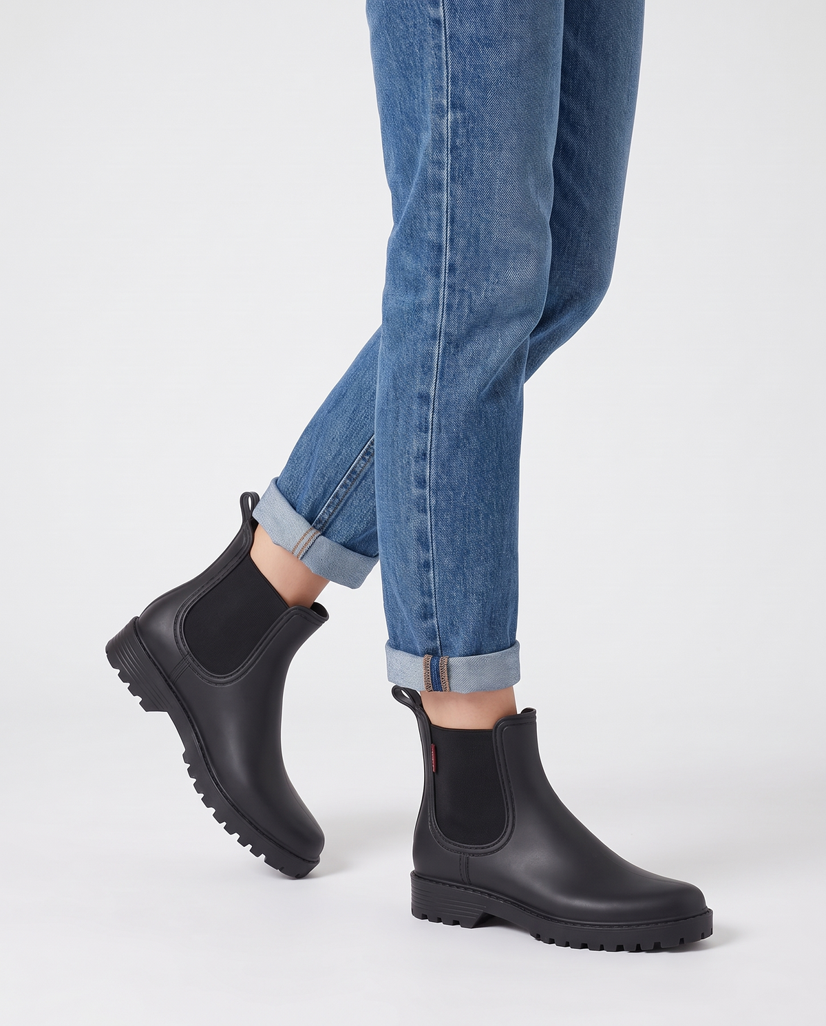 Thea Women's Rubber Chelsea Boots - Black