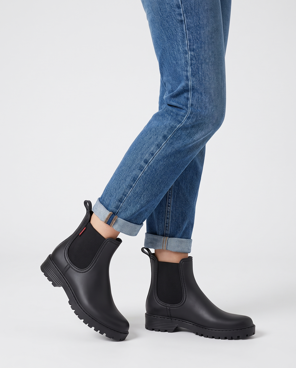 Thea Women's Rubber Chelsea Boots - Black