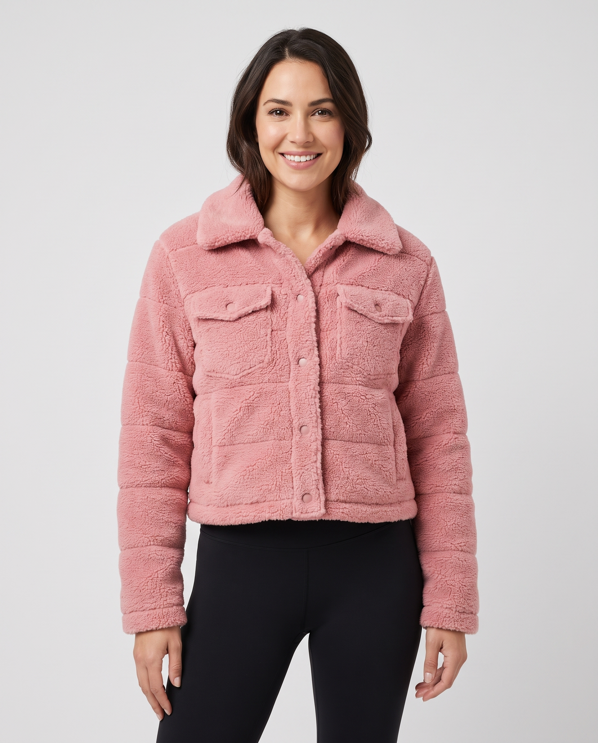 Thea Women's Teddy Fleece Jacket - Pink