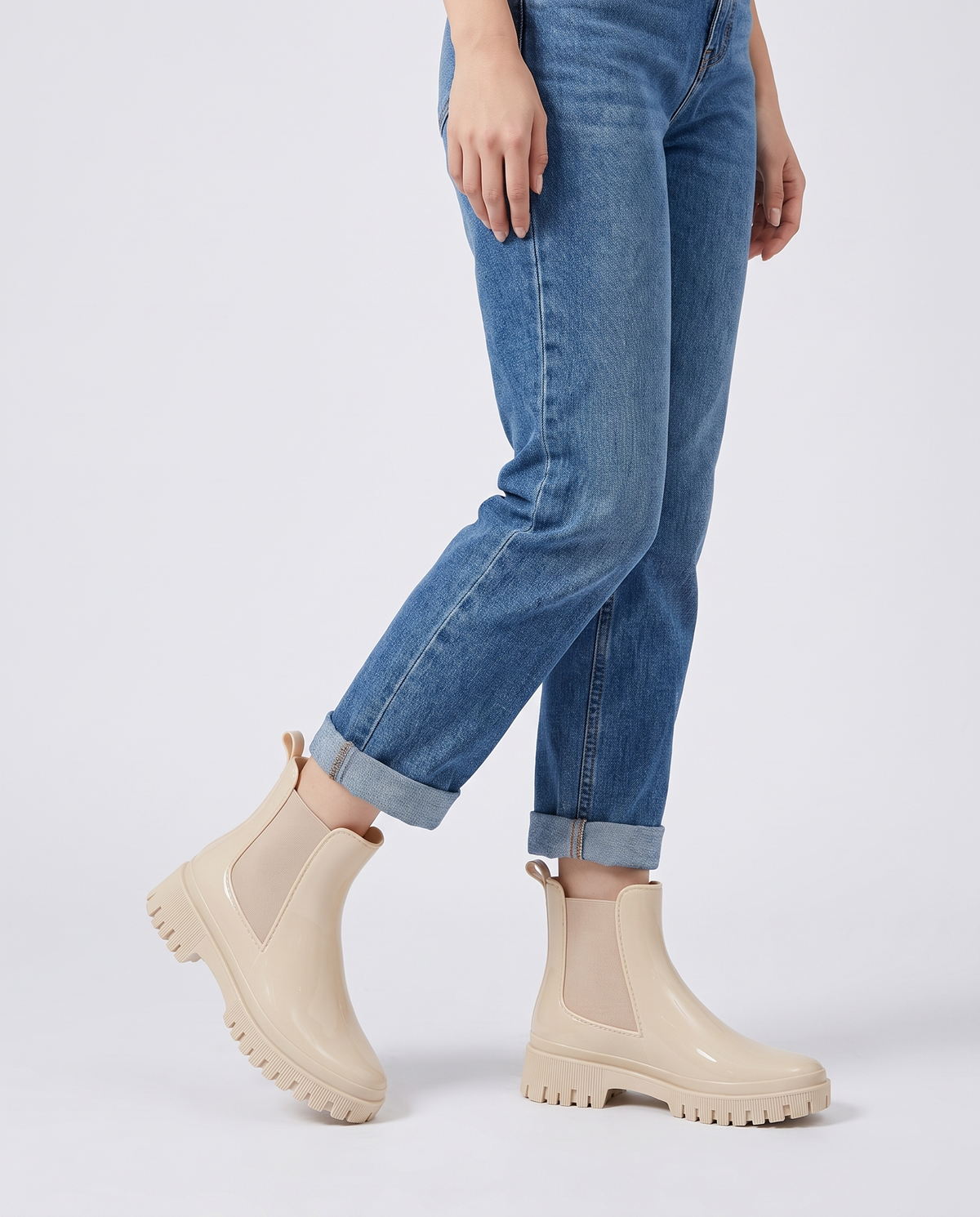Verity Women's Rubber Chelsea Boots - Beige