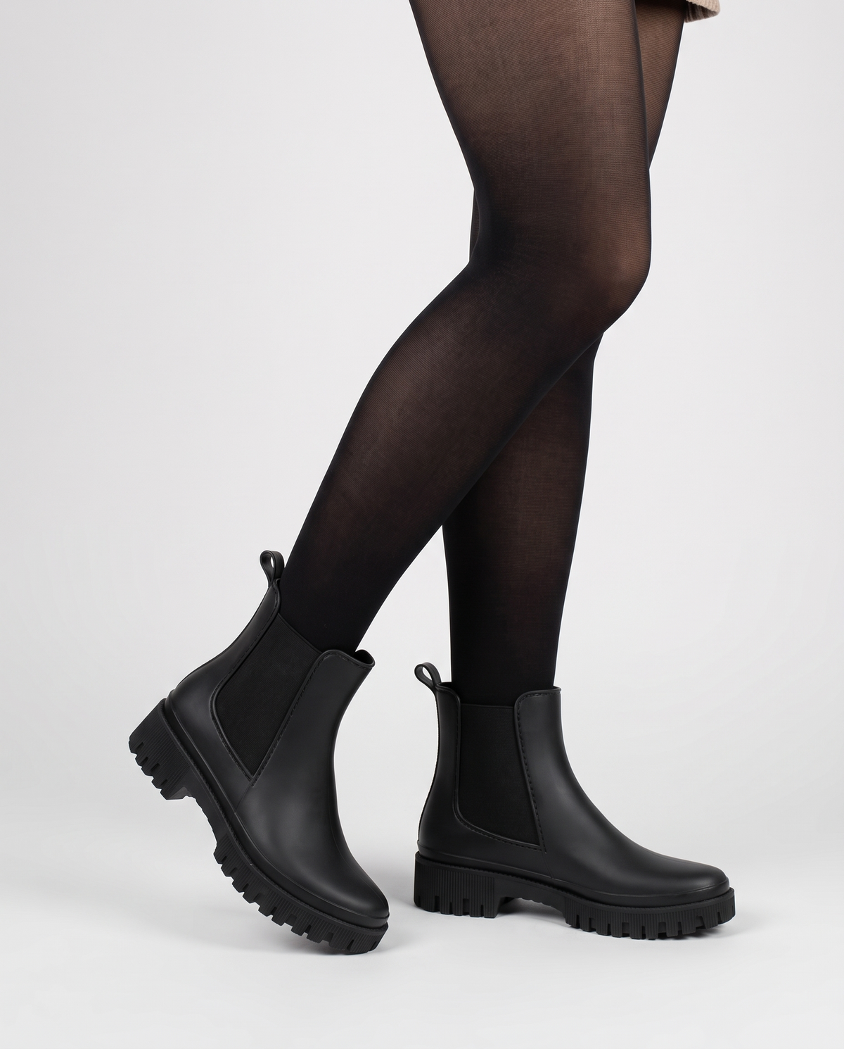 Verity Women's Rubber Chelsea Boots - Black