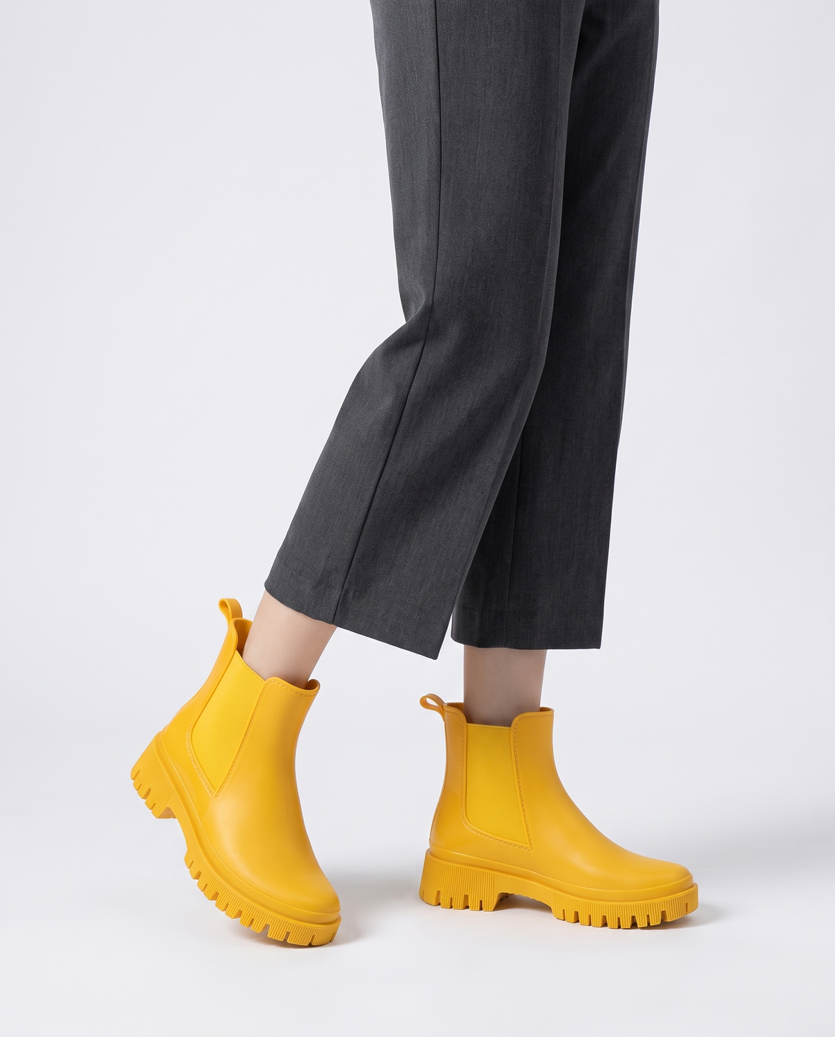 Verity Women's Rubber Chelsea Boots - Yellow