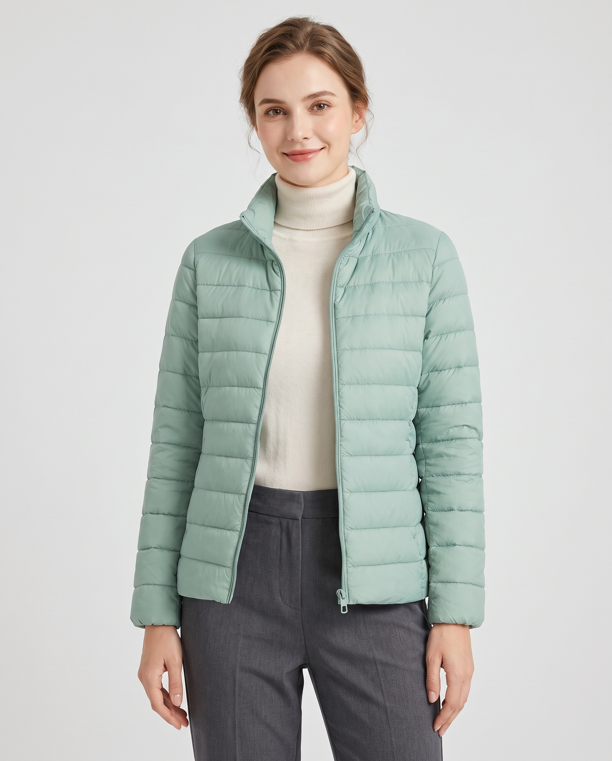 Vivienne Women's Quilted Puffer Jacket - Mint