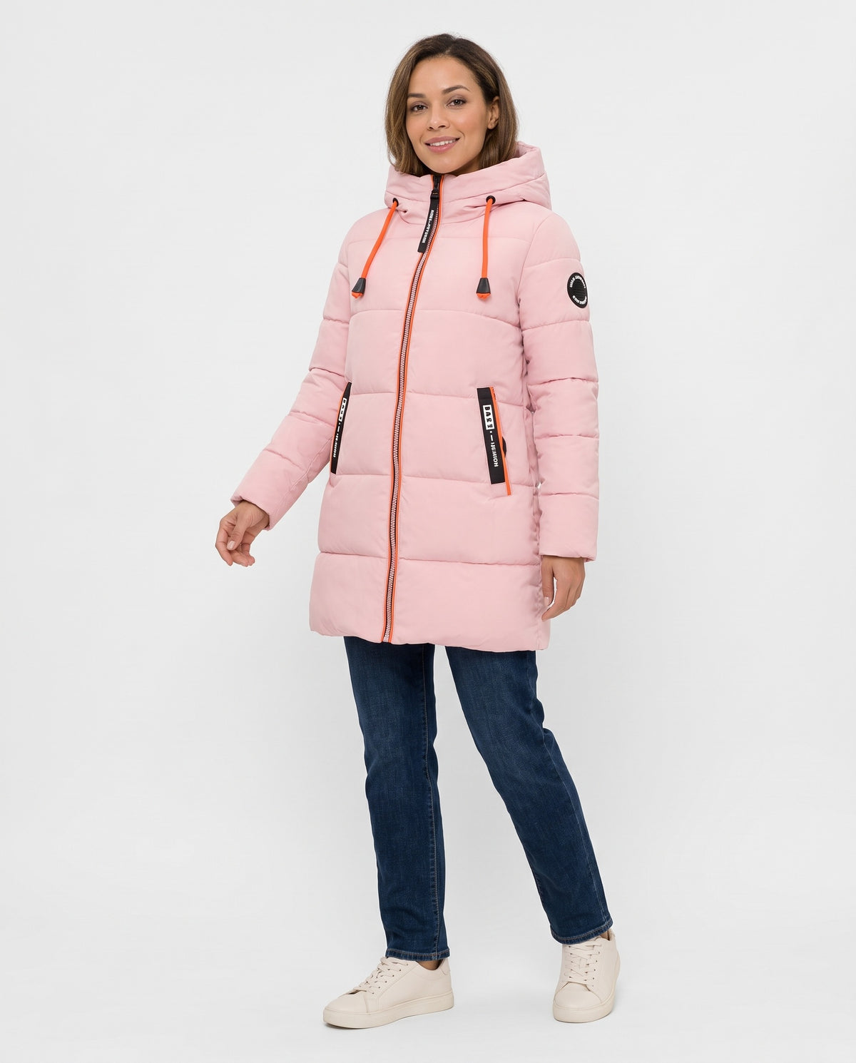 Constance | Women's Hooded Puffer Coat with Contrast Lining for Winter in Pink