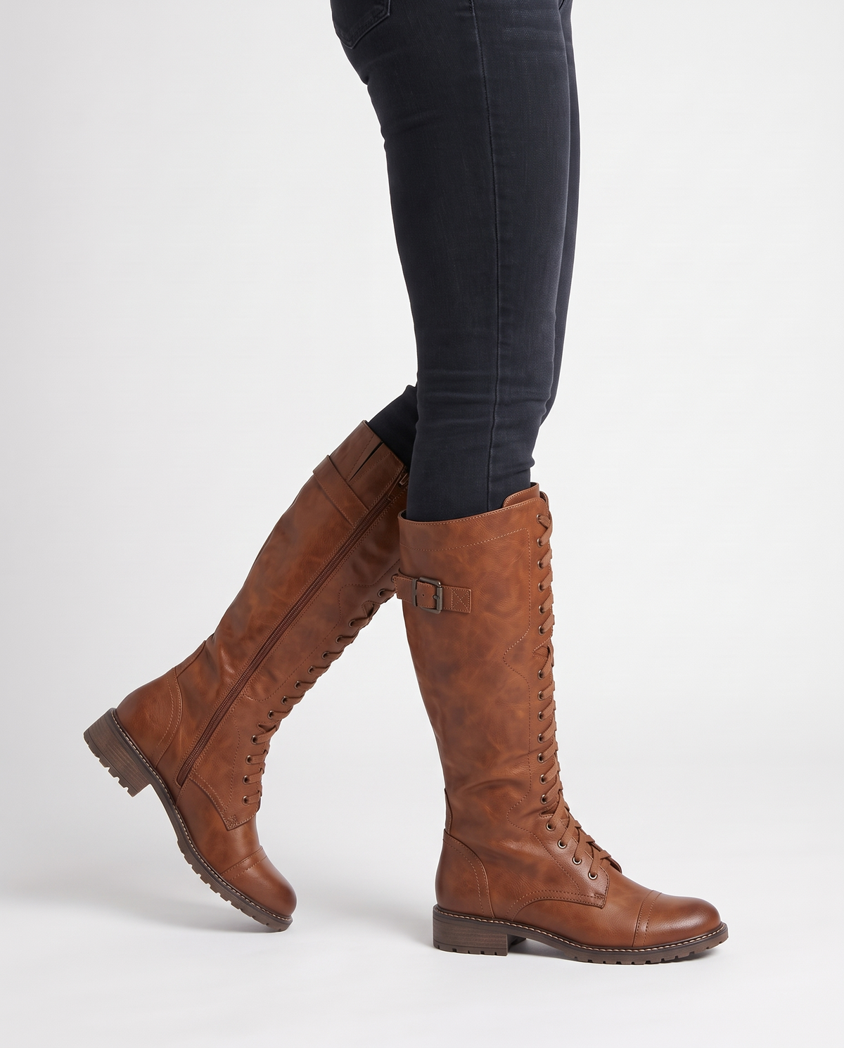 Wren Women's Leather Knee High Boots - Brown